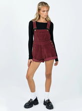 Kacey Short Overalls Burgundy